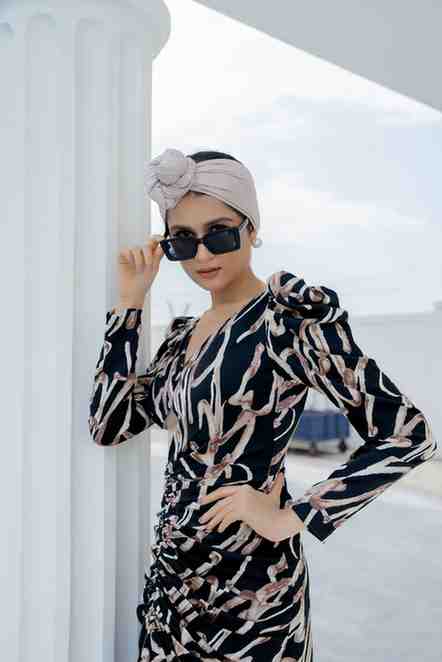Black Printed long dress