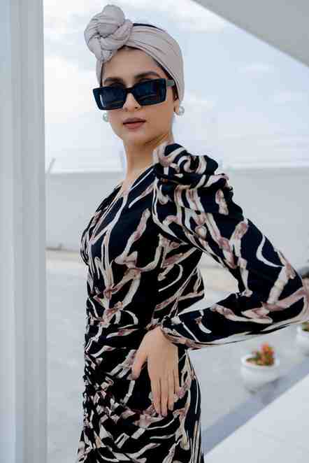 Black Printed long dress