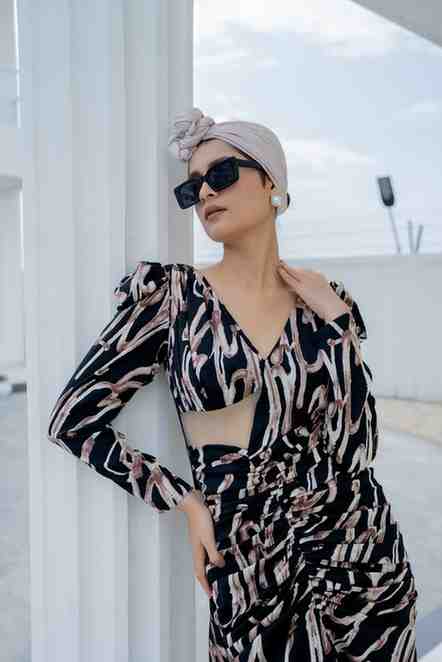Black Printed long dress
