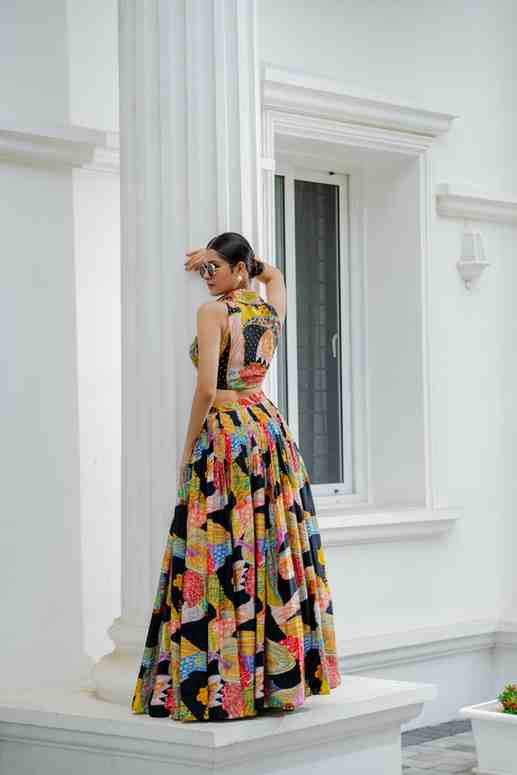 Black Multi lehnga